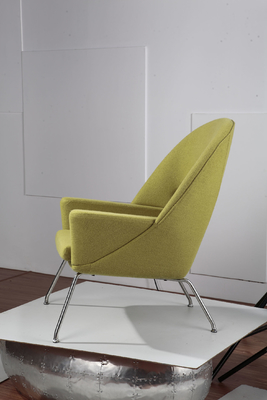 Luxury Yellow Modern Sitting Chairs / Comfortable Fabric Leisure Chair