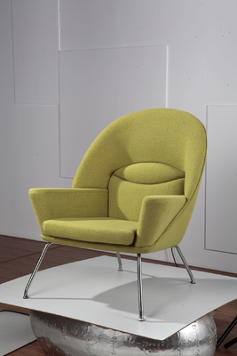 Luxury Yellow Modern Sitting Chairs / Comfortable Fabric Leisure Chair
