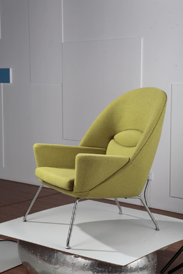 Luxury Yellow Modern Sitting Chairs / Comfortable Fabric Leisure Chair