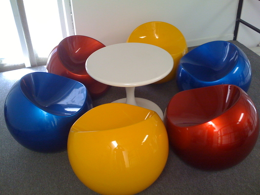 Children Apple Shape Fiberglass Shell Chair / Plastic Ball Stool Chair